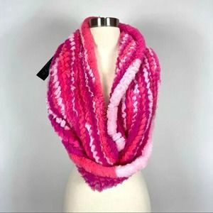 Jocelyn Womens Infinity Scarf Faux Fur Multi Colored Pink Plush Soft Siz…